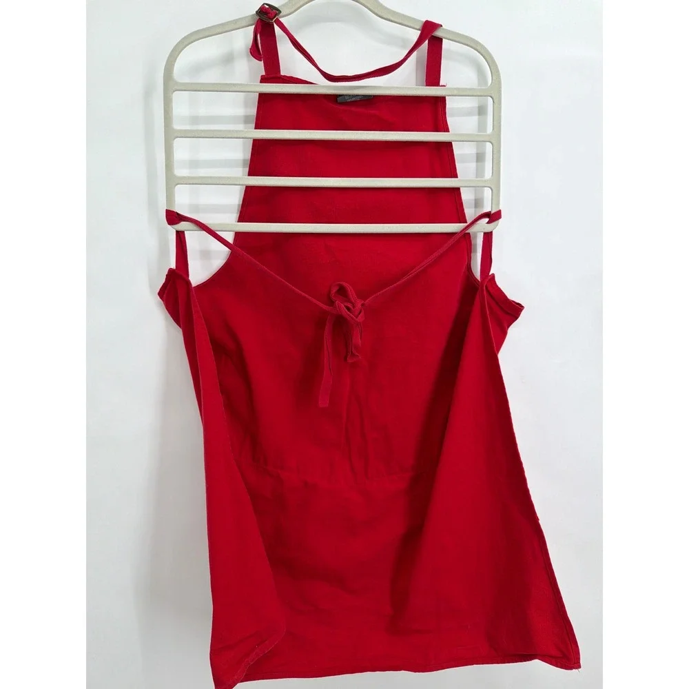 Alma Mater France Red‎ Cotton Apron Saveur Bonheur Illustration Fiff Pocket